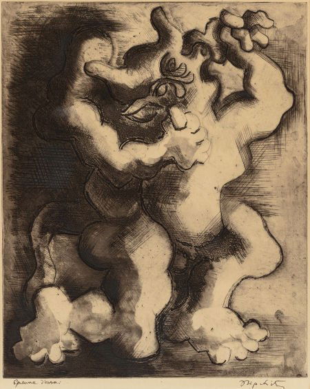 JACQUES LIPCHITZ (French, 1891-1973) Theseus and: JACQUES LIPCHITZ (French, 1891-1973)Theseus and the Minotaur, circa 1943-44