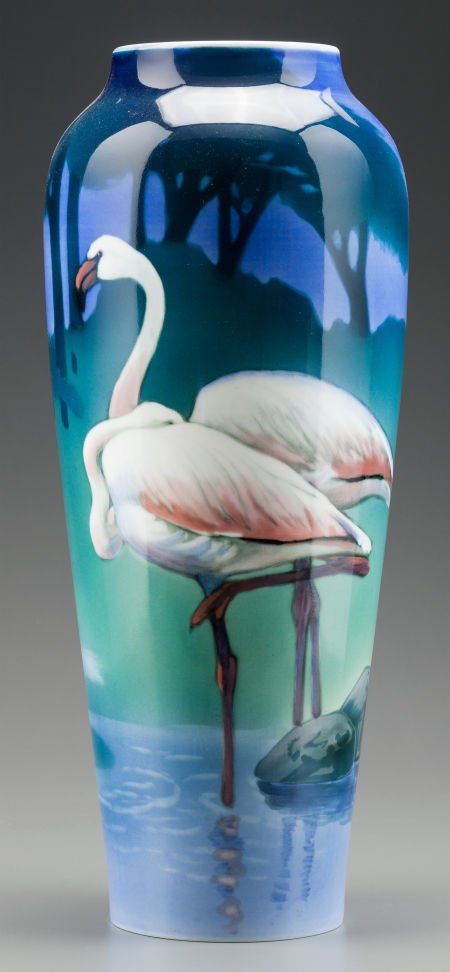 RÖRSTRAND PORCELAIN ARTISTIC VASE PAINTED WITH F (1 of 2)