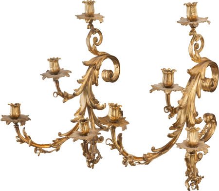 A PAIR OF LOUIS XV-STYLE GILT BRONZE FOUR-LIGHT (1 of 2)