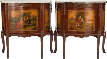 A PAIR OF LOUIS XV-STYLE GILT BRONZE MOUNTED MAH (1 of 2)