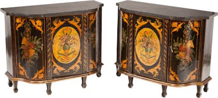 A PAIR OF CONTINENTAL PAINTED WOOD CABINETS WITH (1 of 1)
