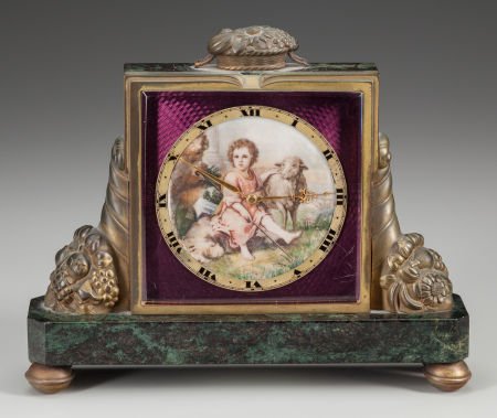 A GUBELIN MARBLE, BRONZE, PORCELAIN AND ENAMEL E (1 of 2)