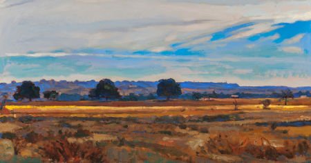 BOB STUTH-WADE (American, 20th Century) Western: BOB STUTH-WADE (American, 20th Century)Western SunsetOil on canvas15-3/