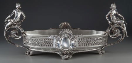 A FRENCH NEOCLASSICAL SILVERED BRONZE JARDINIRE (1 of 2)