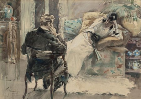 WILLIAM THOMAS SMEDLEY (American, 1858-1920) In (1 of 2)