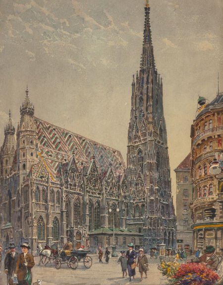 ERNST GRANER (German, 1865-1965) St. Stephen's C (1 of 2)