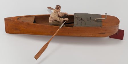 A FRENCH TOY ROW BOAT, circa 1900 8-1/2 x 5 x 22 (1 of 2)