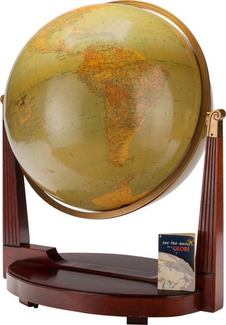 A LARGE REPLOGLE WORLD FLOOR MODEL GLOBE, circa (1 of 2)