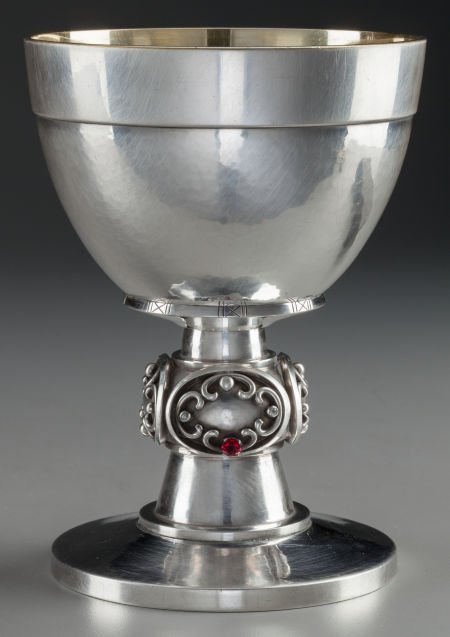 A GERMAN SILVER, SILVER GILT, DIAMOND AND GLASS (1 of 2)