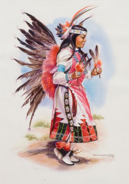 VERA DRYSDALE (American, 1923-1994) Butterfly Da: VERA DRYSDALE (American, 1923-1994) Butterfly Dance, Santa Clara Indian Pueblo,