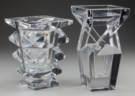 TWO BACCARAT CLEAR GLASS VASES, Baccarat, France (1 of 2)