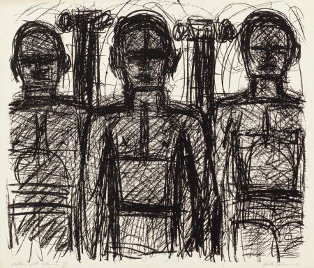 LESTER F. JOHNSON (American, 1919-2010) Bathers: LESTER F. JOHNSON (American, 1919-2010)Bathers with Columns, 1965Lithograph