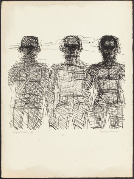 LESTER F. JOHNSON (American, 1919-2010) Milford: LESTER F. JOHNSON (American, 1919-2010)Milford Bathers, 1965Lithograph on A