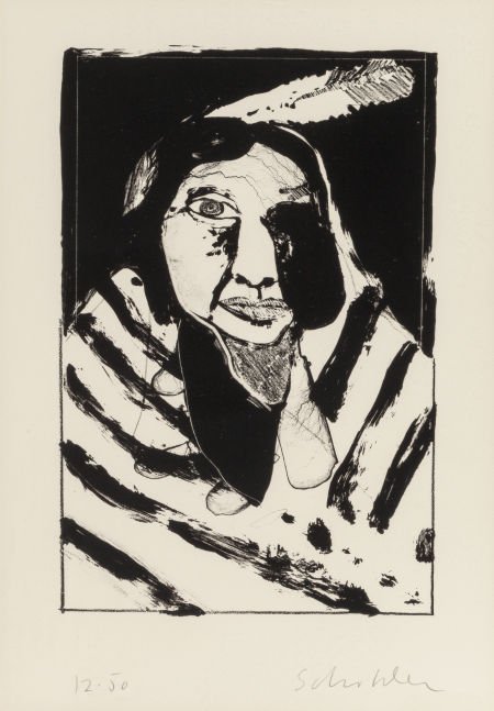 FRITZ SCHOLDER (American, 1937-2005) Indian with (1 of 2)