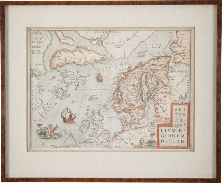 [Abraham Ortelius]. Map:  "SEPTENTRIONALIUM REGI (1 of 1)
