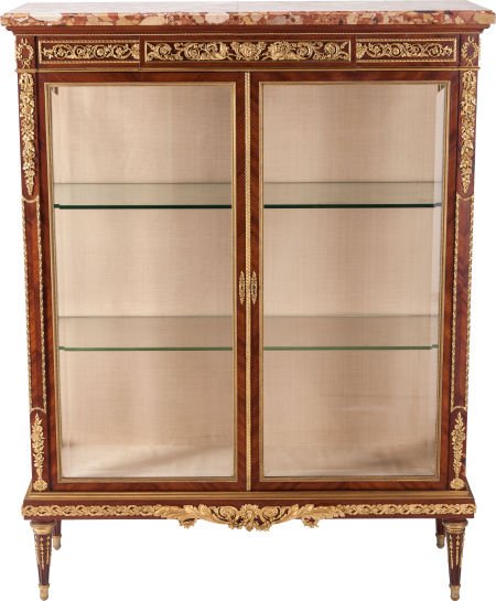 A Louis XVI-Style Gilt Bronze and Mahogany Vitri (1 of 3)