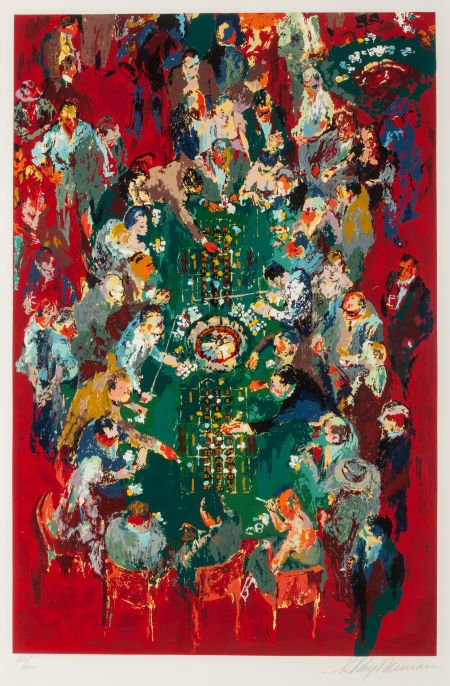 Leroy Neiman (American, 1921-2012) The Gaming Ta: Leroy Neiman (American, 1921-2012)The Gaming Table, 1990Screenprint in colors38