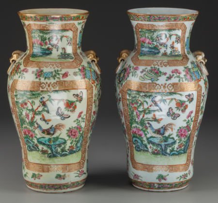 A Pair of Chinese Rose Medallion Porcelain Vases (1 of 3)