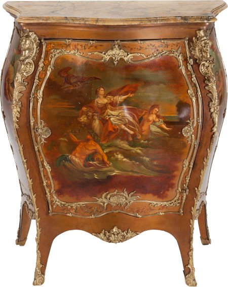 A Vernis Martin-Style Painted Bombé Cabinet with (1 of 4)
