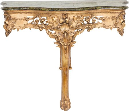 A French Carved Giltwood Console with Faux Marbl (1 of 3)