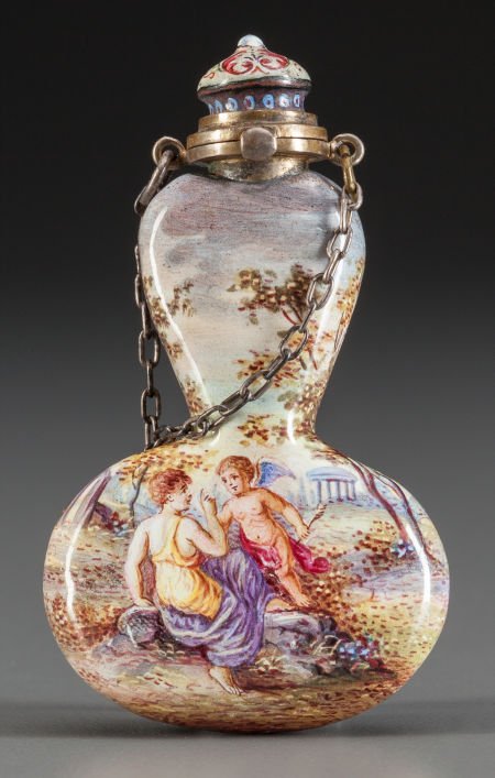 A Miniature French Enameled Perfume Pendant, 19t (1 of 3)