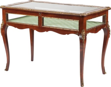 A Louis XV-Style Mahogany and Gilt Bronze Vitrin (1 of 2)