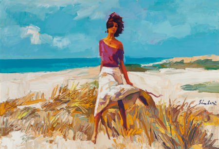 Nicola Simbari (Italian, 1927-2012) Beach Breeze (1 of 4)