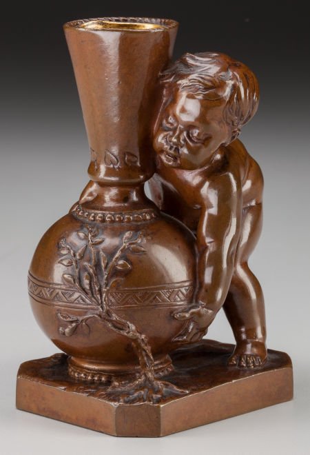 Ernest Barrias (French, 1841-1905) Cherub Candle (1 of 3)