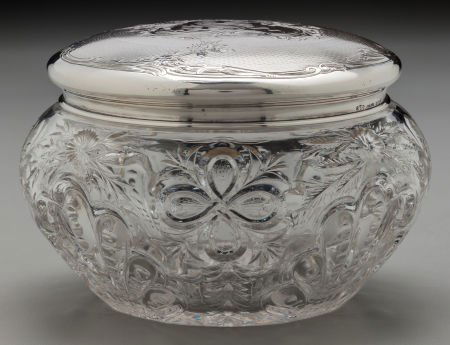 A Gorham Silver and Cut-Glass Covered Jar, Provi (1 of 2)