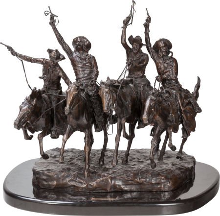 After Frederic Remington (American, 20th Century: After Frederic Remington (American, 20th Century) Coming through the Rye Bronze with
