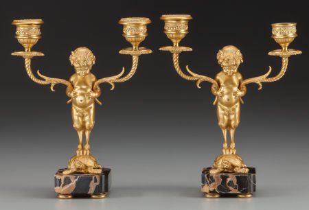 A Small Pair of Napoleon III Gilt Bronze and Mar (1 of 2)