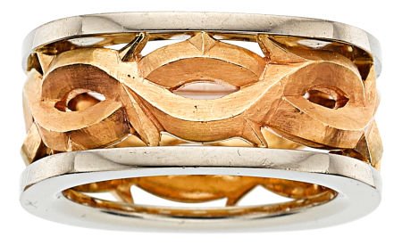 Gentleman's Gold Ring, Stephen Webster The 18k: Gentleman's Gold Ring, Stephen Webster The 18k pink and white gold ring weighs 20.70 grams