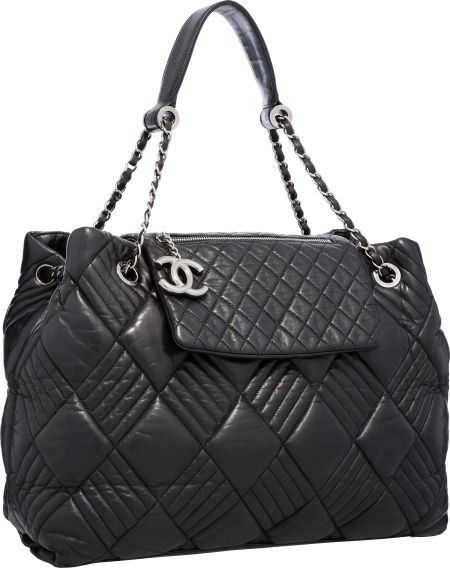 Chanel Black Quilted Lambskin Leather Shoulder B (1 of 4)