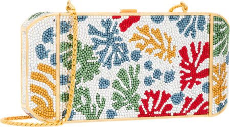 Judith Leiber Full Bead Multicolor Crystal Coral (1 of 4)