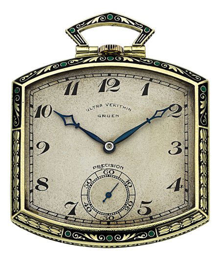 Gruen Rare Ultra-Verithin Deco Enamel & Gold Poc (1 of 3)