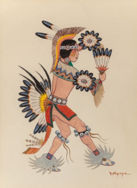 Stephen Mopope (Kiowa, 1898 - 1974) Fancy War Da (1 of 6)
