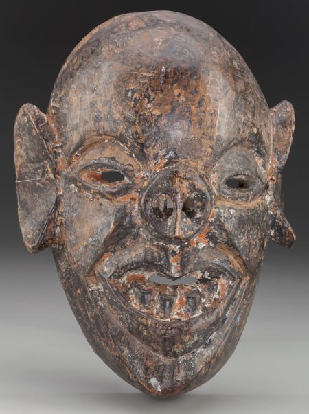 Pig / Bat-Nosed Devil Mask, Mexican or Guatemala: Pig / Bat-Nosed Devil Mask, Mexican or Guatemalan20th c. wood, paintHeight: 12 inch
