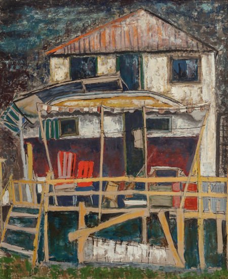 William Lewis Lester (American, 1910-1991) Porch: William Lewis Lester (American, 1910-1991)Porch, 1950Oil on masonite36