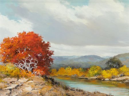 William A. Slaughter (American, 1923-2003) Fall: William A. Slaughter (American, 1923-2003)Fall in TexasOil on canvas18-