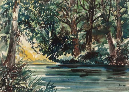 Michael Frary (American, 1918-2005) Rapids and Q: Michael Frary (American, 1918-2005)Rapids and Quiet River 