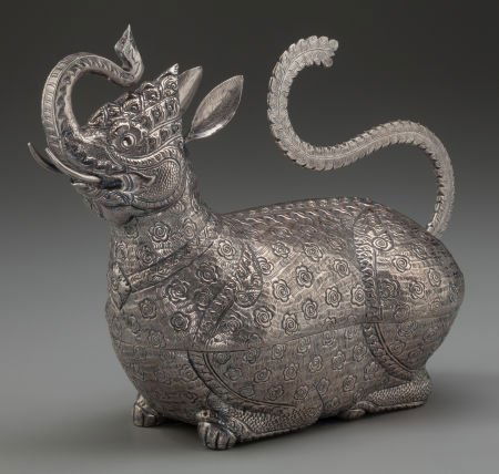 A Cambodian Silver Elephant-Form Betel Box, pre- (1 of 3)
