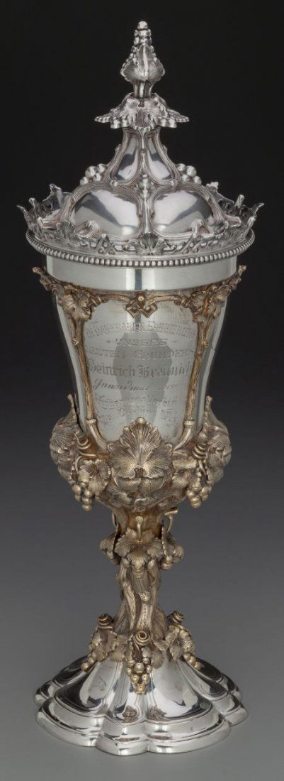 A Hanau Partial Gilt Silver Standing Covered Cup (1 of 3)