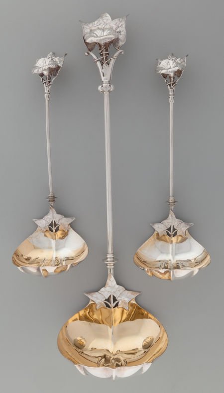 Three Gorham Morning Glory Pattern Partial Gilt (1 of 4)