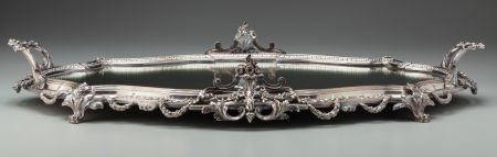 A Victorian Silver-Plated Mirrored Plateau, circ (1 of 3)