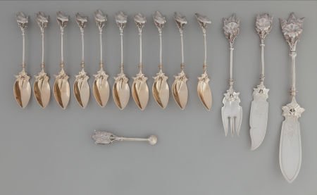 A Fourteen Piece Gorham Morning Glory Pattern Pa (1 of 3)