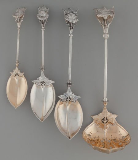 A Group of Four Gorham Morning Glory Pattern Par (1 of 3)