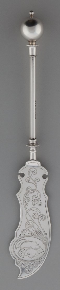 A George Sharp Ball Pattern Silver Master Butter: A George Sharp Ball Pattern Silver Master Butter Knife in O