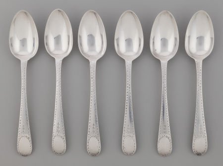 A Set of Six Hester Bateman George III Silver De (1 of 3)
