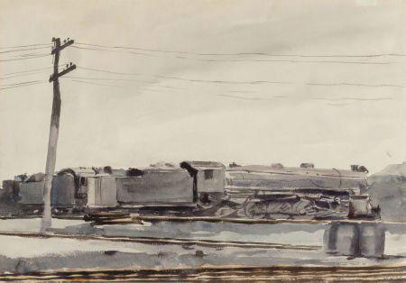 Reginald Marsh (1898-1954) Locomotive, 1930 Wate: Reginald Marsh (1898-1954)Locomotive, 1930Watercolor and pencil on paper