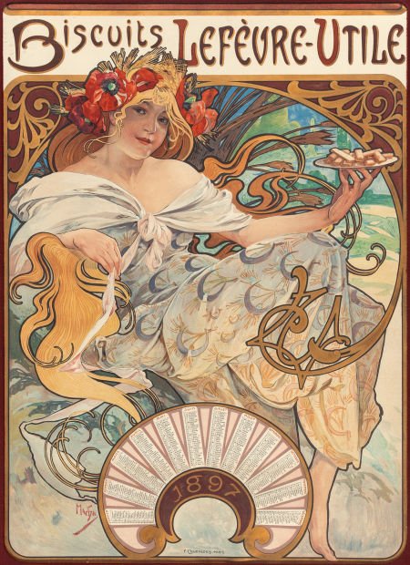 Alphonse Mucha (Czechoslovakian, 1860-1939) Bisc (1 of 3)